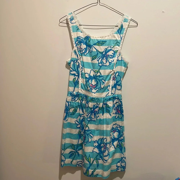 Lilly Pulitzer Shorely Blue Tossing the Line Dress - Picture 1 of 4